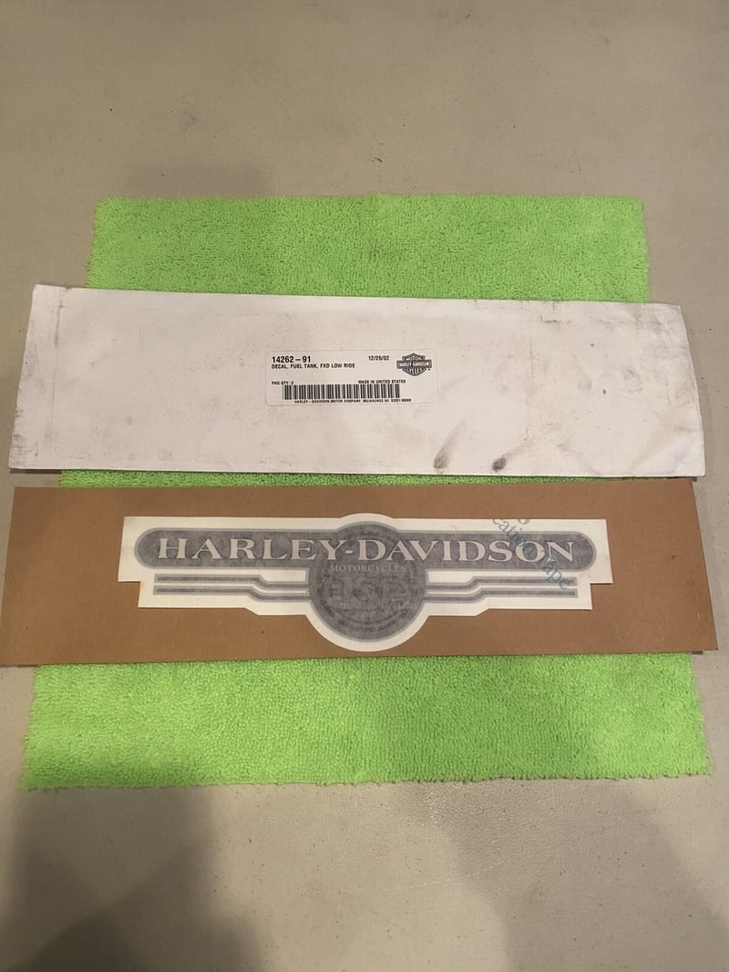 NOS Harley Davidson Gas Fuel Tank, Decal, FXD LOW Rider P/N 14262-91 (M1)