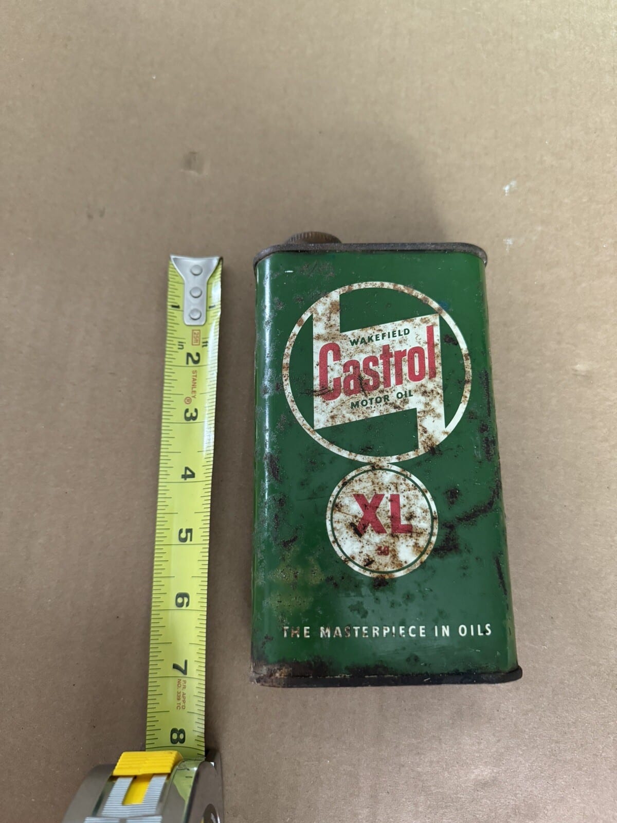 Vintage Wakefield Castrol XL 30 One Quart Oil Can Jug Pourer Duckhams Shell Oil