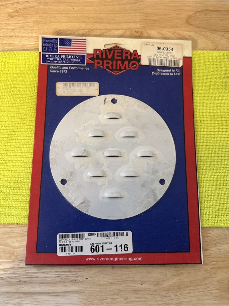 NOS Primo Vented Derby Cover Harley Shovelhead EVO Louvered 3 Bolt Clutch 70-99